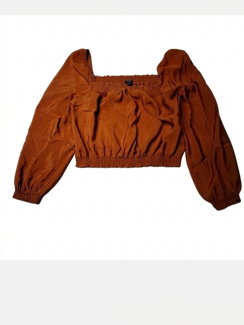 4/20$ Mexx Rust Color Cropped Square Neck Blouse